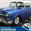 classic vintage chrome chevy 210 post tri-five 400 v8 4-speed manual blue