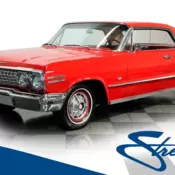 classic vintage chrome chevy 327 v8 manual transmission red
