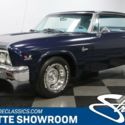 classic vintage chrome chevy bbc Flowmaster blue cloth interior
