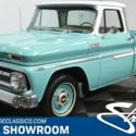classic vintage chrome chevy c10 pickup 250 inline v6 3-speed manual seafoam gre