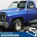 classic vintage chrome chevy c10 square body 350 v8 700r4 auto transmission blue