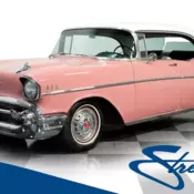 classic vintage chrome chevy hardtop 265 v8 auto transmission pink