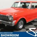 classic vintage chrome chevy II 350 v8 auto transmission flowmaster red