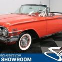 classic vintage chrome chevy impala convertible 283 v8 auto transmission red