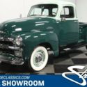 classic vintage chrome chevy pickup 3100 5 window inline 6 green