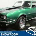 classic vintage chrome chevy pony car 327 v8 4 speed manual green