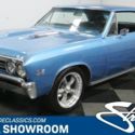 classic vintage chrome chevy ss 396 v8 4-speed manual transmission blue