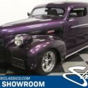classic vintage chrome chevy streetrod 355 v8 700r4 transmission purple