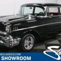 classic vintage chrome chevy tri-five bel air 350 v8 4-speed manual black