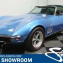 classic vintage chrome chevy vette 350 v8 5-speed manual trans blue