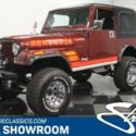classic vintage chrome cj7 258 ci inline v6 4 speed manual trans red flowmaster