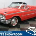 classic vintage chrome FoMoCo drop rag top FE block red cloth and vinyl interior