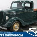 classic vintage chrome green tan wire wheels black vinyl interior wooden bed
