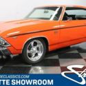 classic vintage chrome muscle car Chevy BBC Hugger Orange Auto Meter