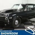 classic vintage chrome muscle car chevy nova big block 454 v8 black