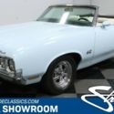 classic vintage chrome olds 442 convertible 455 v8 4-speed manual blue