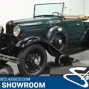 classic vintage chrome roadster convertible fomoco model a green