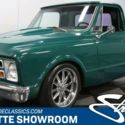 classic vintage chrome short bed Chevy truck SBC automatic lowered