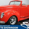 classic vintage chrome street hot rod black cloth top VDO FlowMaster red paint