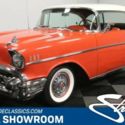 classic vintage chrome tri five bel air 283 v8 auto transmission matador red