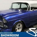 classic vintage chrome tri-five chevy 210 434 v8 4-speed manual viper blue