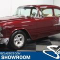 classic vintage chrome tri-five chevy 210 small block 350 v8 auto trans ruby red