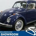 classic vintage chrome vw bug 1500cc 4-speed manual transmission blue