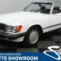 classic vintage European merc white blue r107 m-b mb benz benzo convertible