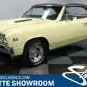 classic vintage muscle car bbc butternut yellow black vinyl top chevy chrome