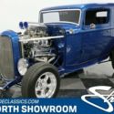 classic vintage street rod supercharged 350 v8 auto blower blue
