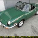 Cool Rare Classic 1971 Fiat 850 Sport Spyder Blue Plate California Convertible!