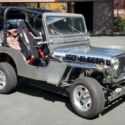 Custom stainless steel Jeep Willys replica EV electric vehicle