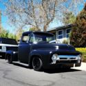 Custom Supercharged 1956 Ford F100 Matte Black Hot Rod