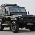 D90, two-door, black, Sawtooth wheels, custom built Land Rover Defender