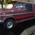 Ford E350 4x4 Quigly Conversion Van Unique Red Pullrite Hitch