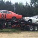 General Lee and Rosco Car with car trailer