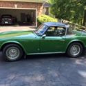 Great condition vintage automobile. British racing green with overdrive
