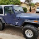 Jeep 4x4 Wranger 1990 Five speed Blue Two door Hard top Flat 6 cyl 4.2 CY ROCK