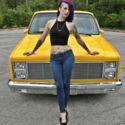 LEMON YELLOW SUN NSRA GOODGUYS SHOW TRUCK A/C PS PB LOWERED STEPSIDE SHORTBED FL