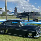 Maroon pearl 1950 Ford Deluxe / Super Deluxe convertible Olds 350 V8 A
