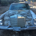 Mercedes 300SEL stored in California avocado Barn