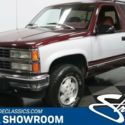 modern classic chrome chevy 4x4 suv k5 blazer 5.7 v8 auto transmission dark red
