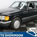 modern classic Merc German luxury w126 black leather Alpine