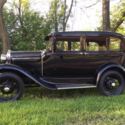 Restored Black 1930 Ford Model A Briggs Fordor Town Sedan