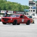 Roadrace front running vintage 66 Mustang Shelby Car 77 GT350