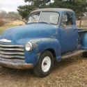 Solid 1952 Chevrolet 3100 truck driver project 235 engine 3 on tree KS title NR!