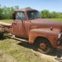 Solid red patina 1954 Chevrolet 3800 1 ton dually project with hoist KS title NR