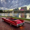 Triple red 1959 Cadillac convertible Series 62 custom big block bagged billets