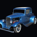 True Nostalgic Hot Rod, Steel Body 1932 Ford 5 Window Coupe, Fiberglass Fenders