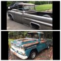 Two 1959 Chevy Apache 3100 shortbed fleetsides with porterbuilt suspension setup